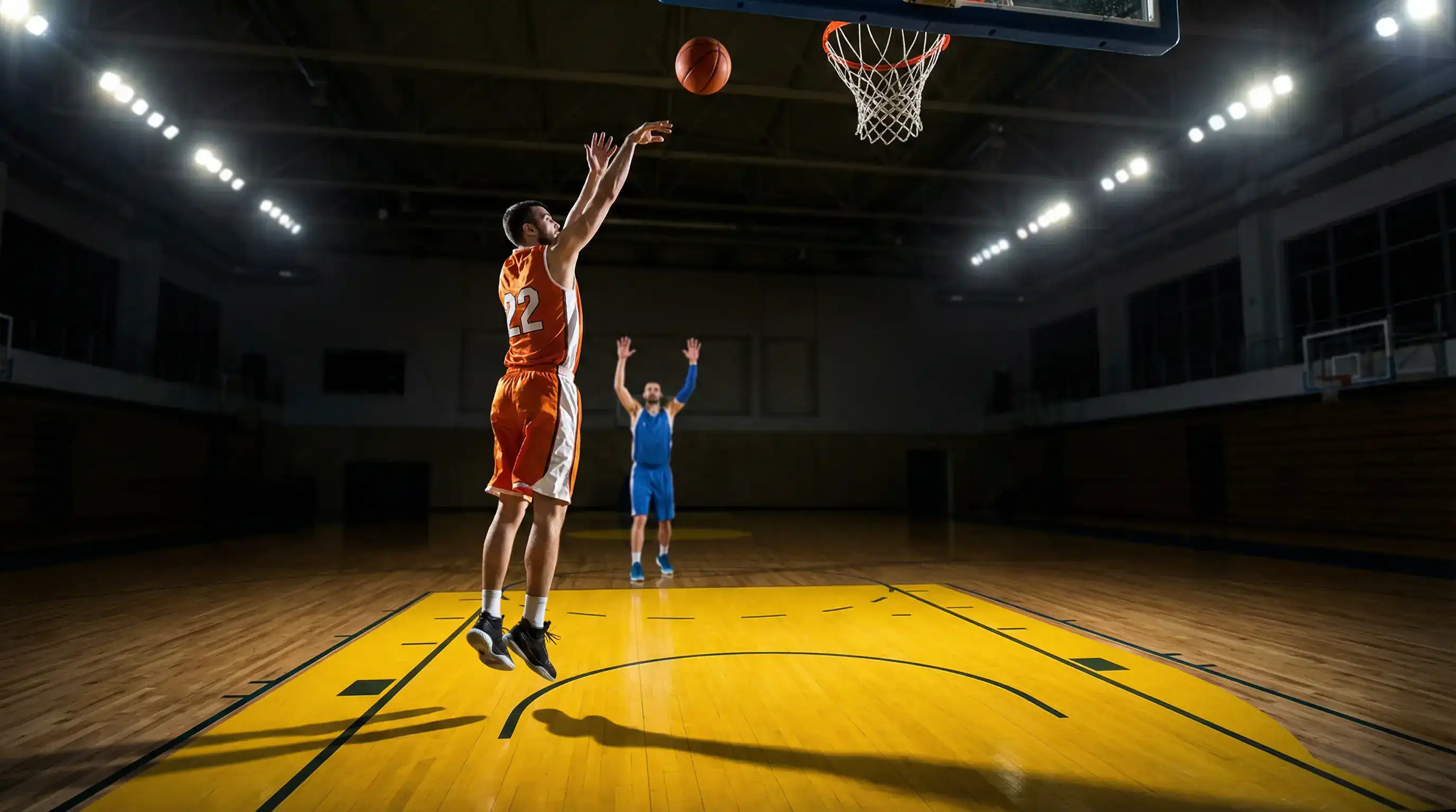 Basketball game action showing point spread and moneyline betting concepts in professional basketball